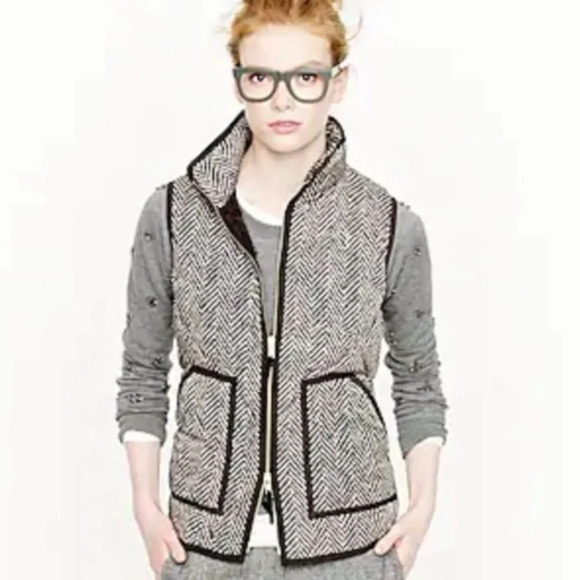 J. Crew Herringbone Puffy Jacket Size Xsmall - Picture 7 of 9